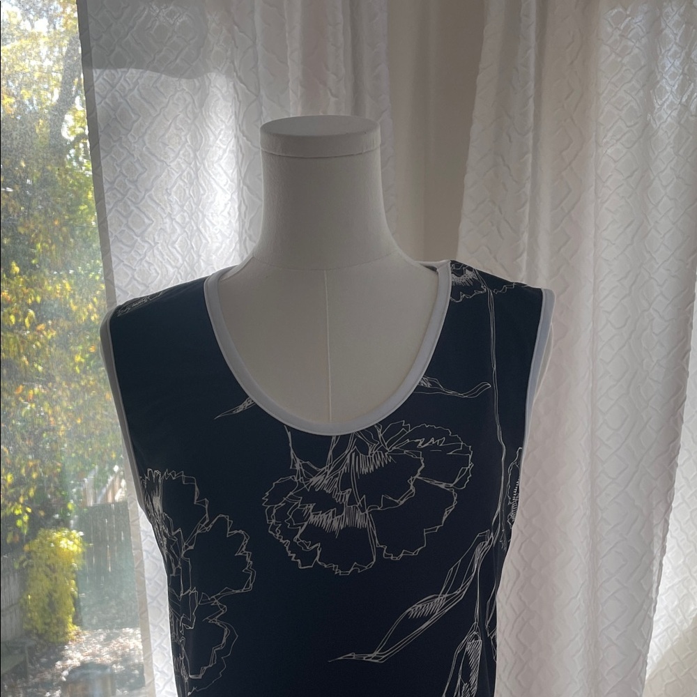Kollontai Canada Elegant Black and White Floral Dress Medium EUC Flapper - Picture 2 of 8